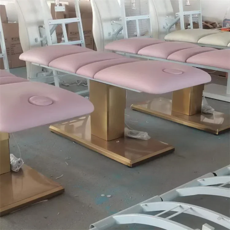 Кресло массажное розовое электрическое для салона красоты с 3 двигателями