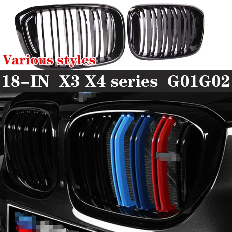 Передний бампер из глянцевого черного АБС-пластика для BMW X3 X4 G01 G02 2018 +