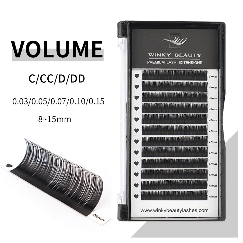 

Winky Beauty 12rows Natural Soft Eyelash Extension Premium Matte Black Individual Mink False Lashes Makeup Cilios