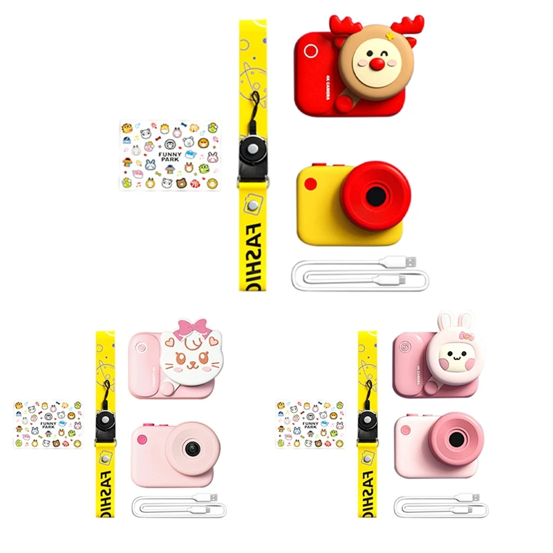 

NEW-Kids Camera Christmas Children Camera 8MP 1080P Digital Camera Dual Camera Kids Toys For Girl Boy Christmas Gift