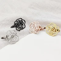 1 pair quality gold color rose flower cufflinks for women new personalise hollow design french shirt cuffs mens suit accessories