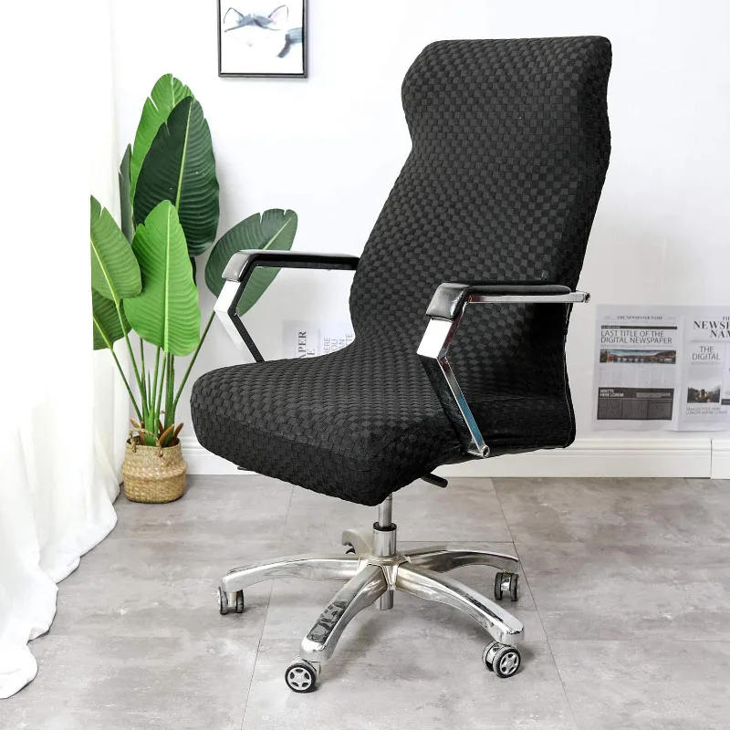 

Jacquard Office Stretch Spandex Chair Covers Anti-dirty Computer Seat Chair Cover Removable Slipcovers for Office Seat Chairs