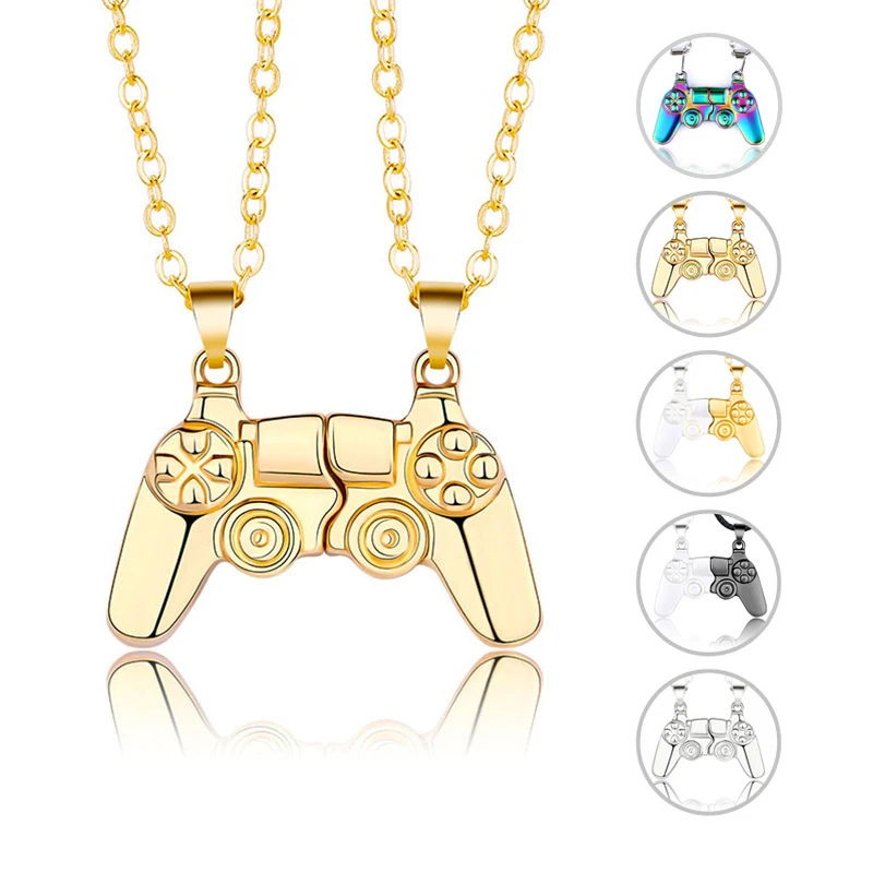 

2 Pieces Set Friendship Couple Necklace Magnet Game Controller Pendant Fashion BFF Best Friends Matching Necklaces For Him Her