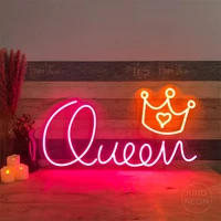 wanxing king crown squeen neon sign led light for bedroom home bar party club birthday personalized style usb switch wall decor