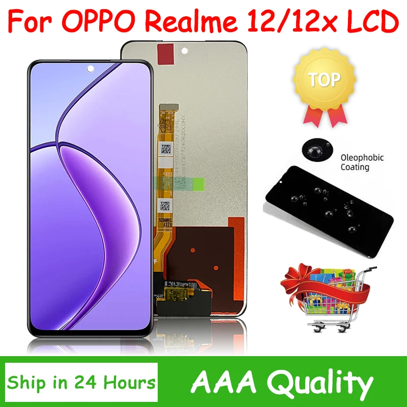 6 72 '𧪪 + для OPPO Realme 12 5G экран дигитайзер в сборе Oppo 12X LCD с рамкой