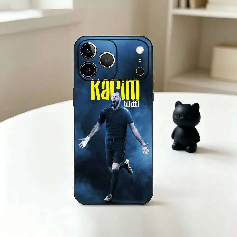 Фото Чехол для телефона K-Karim Benzema Football для iPhone 17, 16, 15, 14, 13, 12, 11 Plus, Pro Max, XS, мягкий силиконовый, черный №3