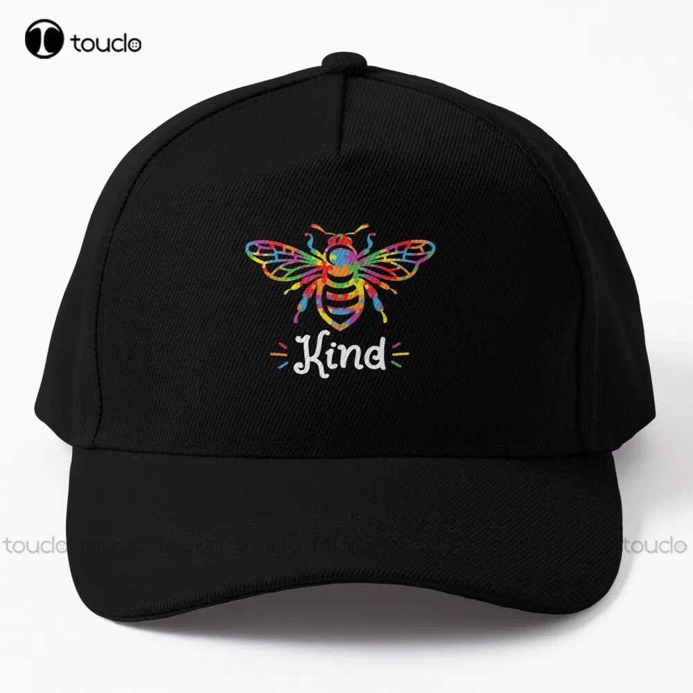 

Be Kind Autism Awarenessautism Bee Kind Baseball Cap Caps For Men Outdoor Simple Vintag Visor Casual Caps Custom Gift Denim Caps