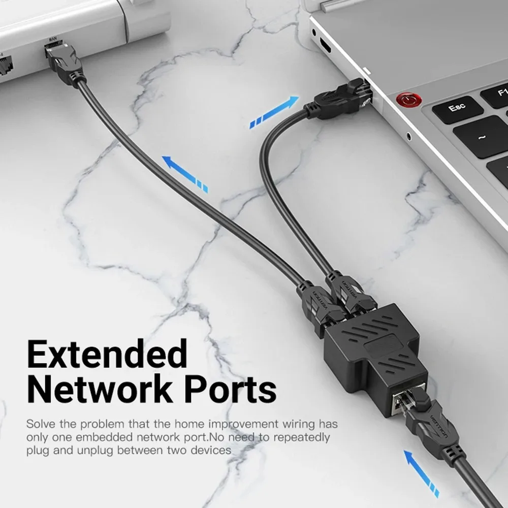 Фото Сетевой кабель Ethernet RJ45 1-2 шт., гнездовой разветвитель, адаптер, соединитель, удлинитель, вилка, подключение к тройнику №2
