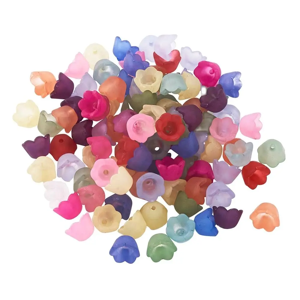 

Pandahall 100Pcs Frosted Transparent Acrylic Flower Beads for Jewelry Making DIY Crafts Accessories ,10mm Wide,Hole:1.5mm 80