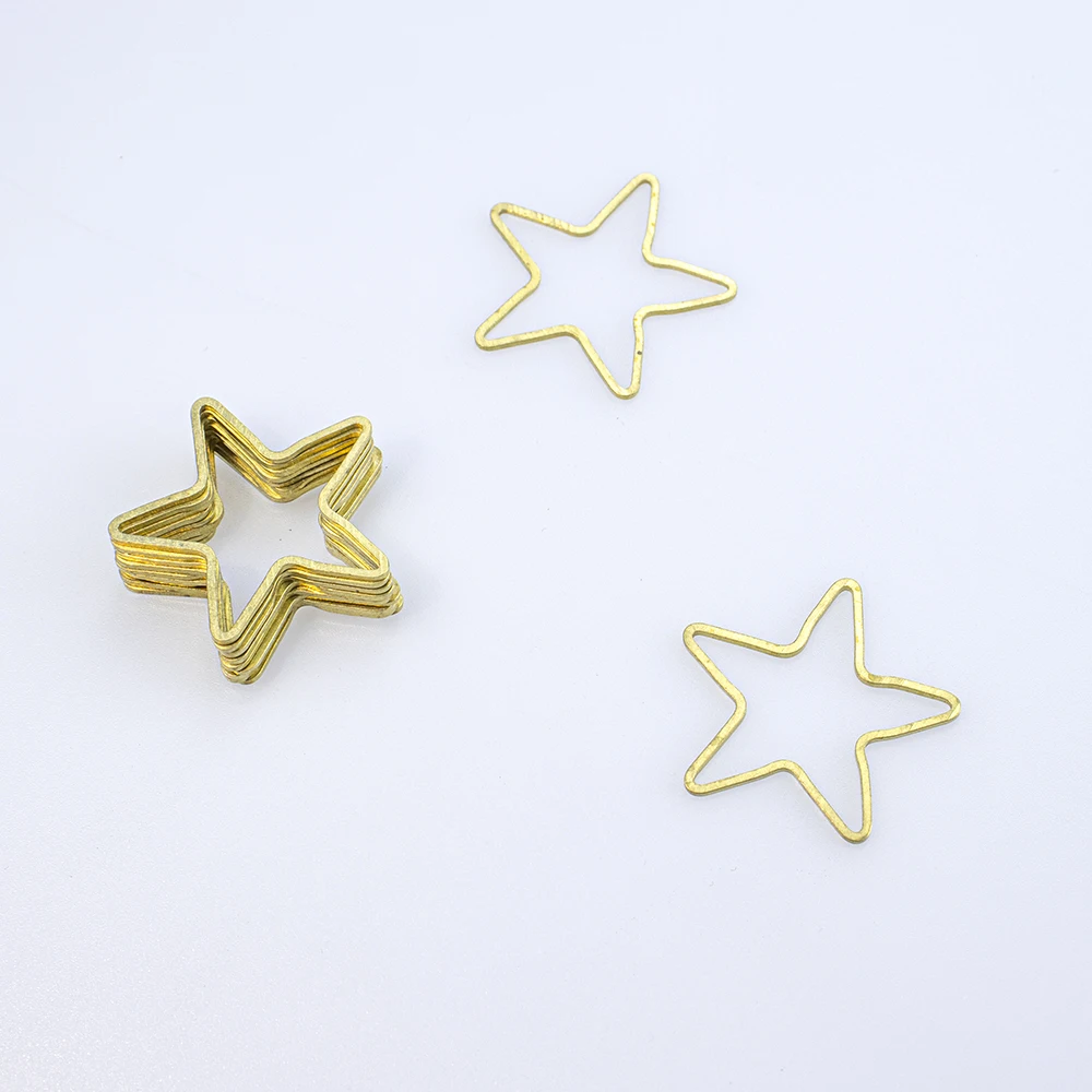 

10Pcs Brass Five-pointed Star Charm Hollow Stars Pendant Diy For Jewelry Earrings Bracelet Necklace Making Accessories Wholesale