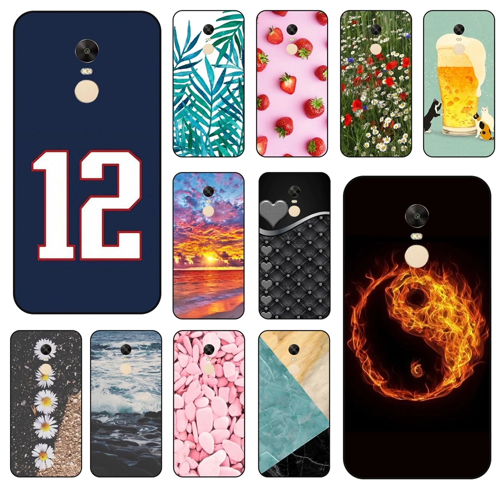Тигр для Xiaomi Redmi Note 4X Мягкий ТПУ Живая Любовь телефон черный бампер 3D Coque модные