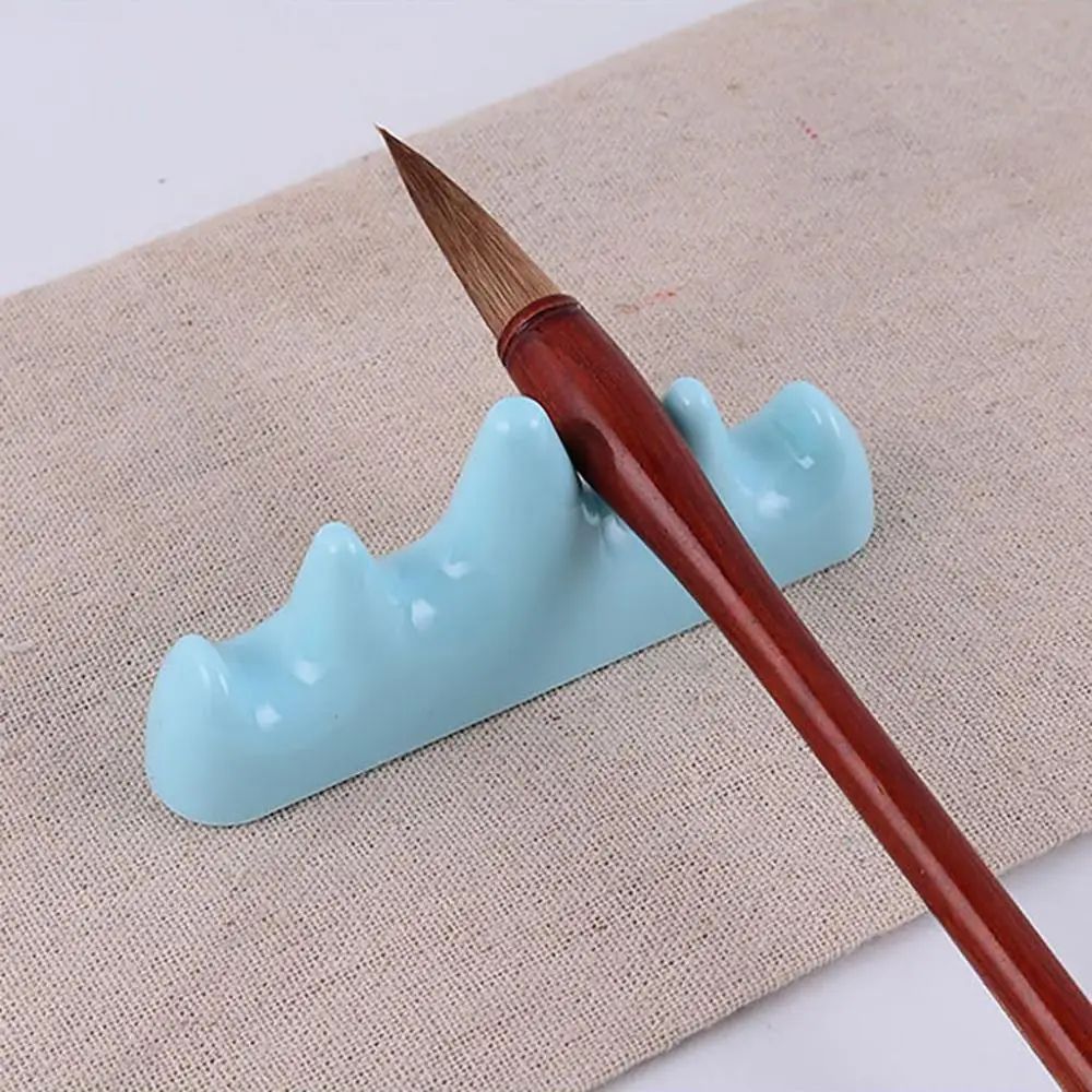 

Подставка для ручки с искусственным нефритом, декоративная подставка в форме холма, аксессуары для рисования чернилами, держатель для кистей для письма, школьные и офисные принадлежности