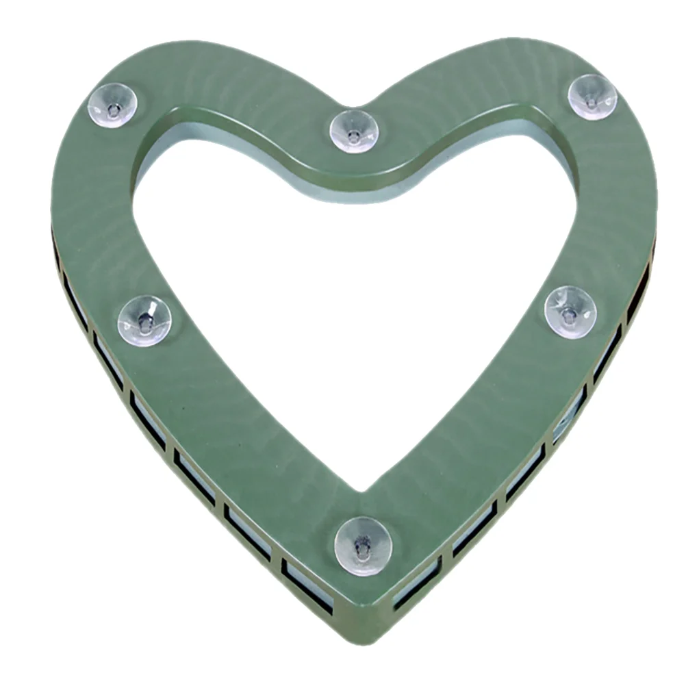 

Wedding Garland Car Heart Frame Professional Flower Holder Stand Foam Block 40x39cm Decorative Rack Green Plastic Floral Bride
