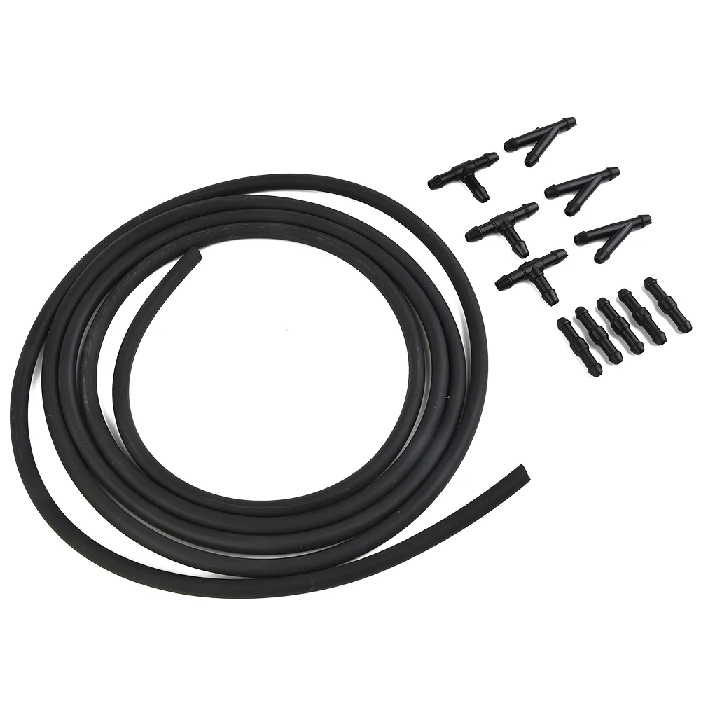 

Car Windshield Washer Hose + Connector Kit T-Piece Tube Pipe Splitter Connector Rubber Material Soft And Flexible Durable