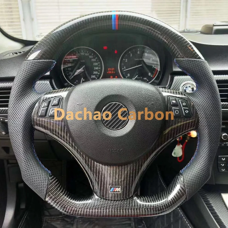 

100% натуральное углеродное волокно Рулевое колесо для BMW 3 серии E90 E92 335i 2005 2006 2007 Седан Спортивные Гонки на заказ