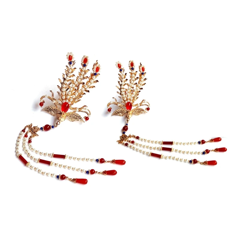 

Классическая заколка для волос, китайские традиционные бриллиантовые элегантные аксессуары для волос с имитацией жемчуга и кисточкой