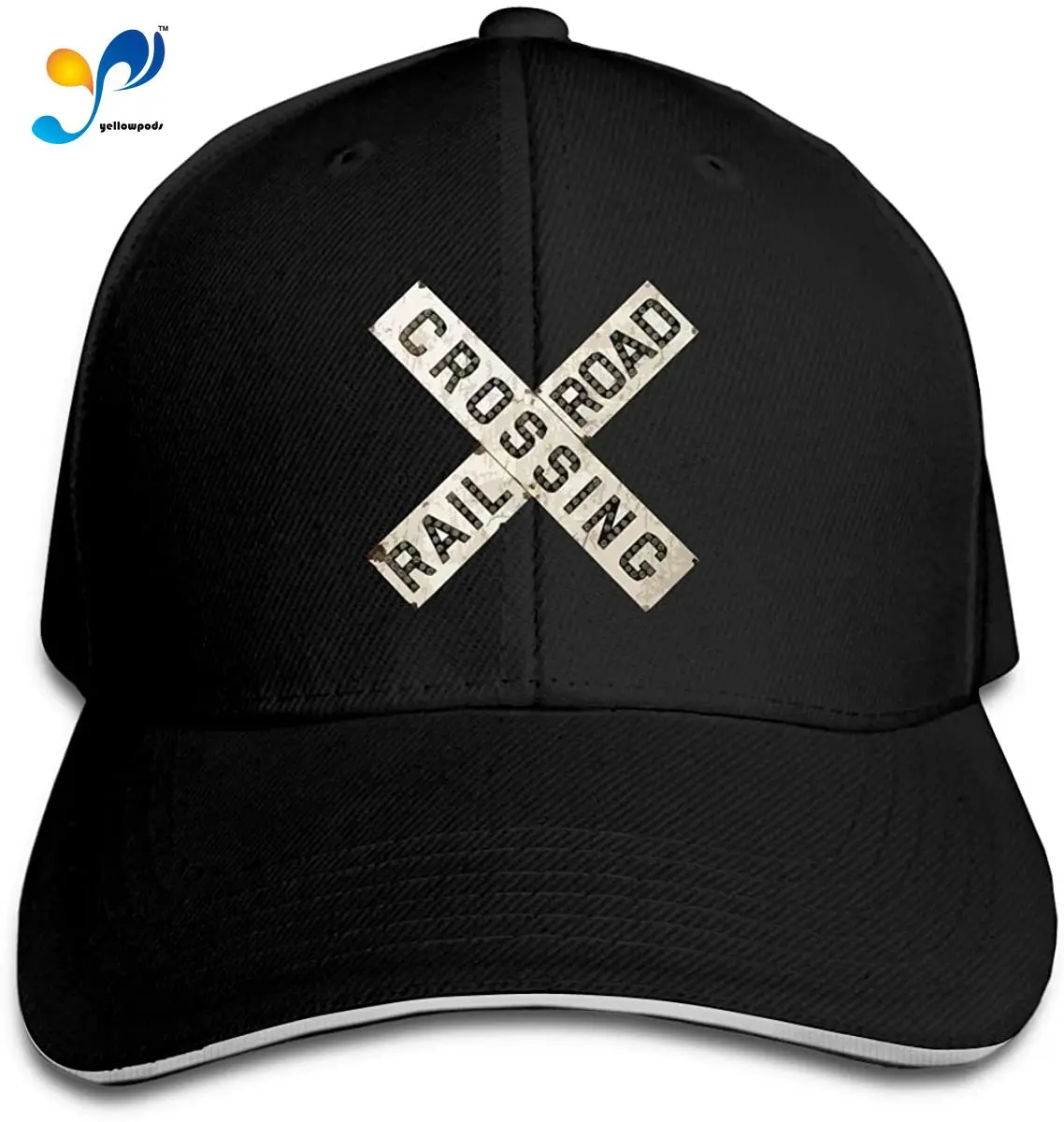 

Railroad RR Crossing 2 Tracks Men Cotton Classic Baseball Cap Adjustable Size