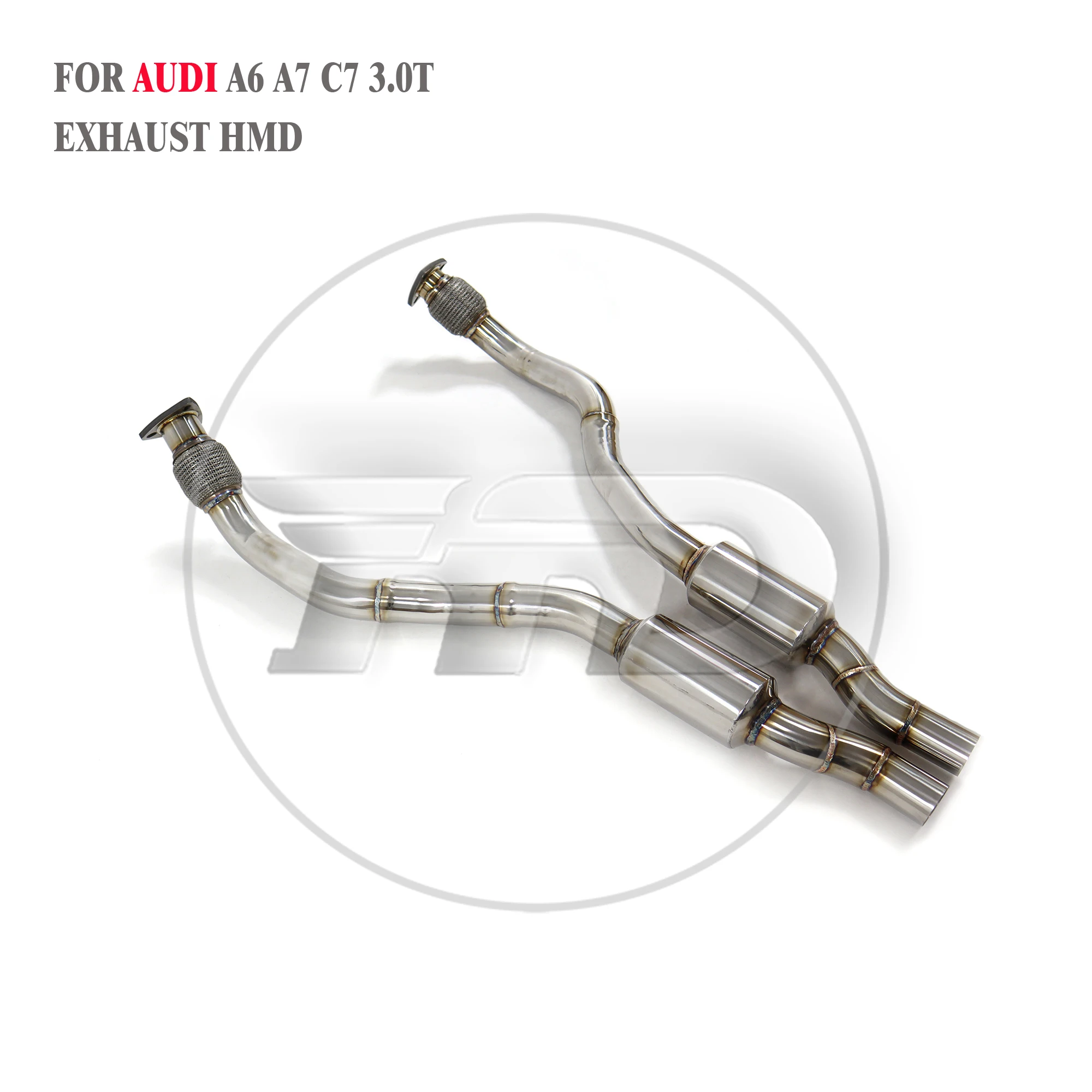 

HMD Stainless Steel Exhaust System Performance Catback For Audi A6 A7 C7 3.0T Second Pipe With Resonator Front Tube