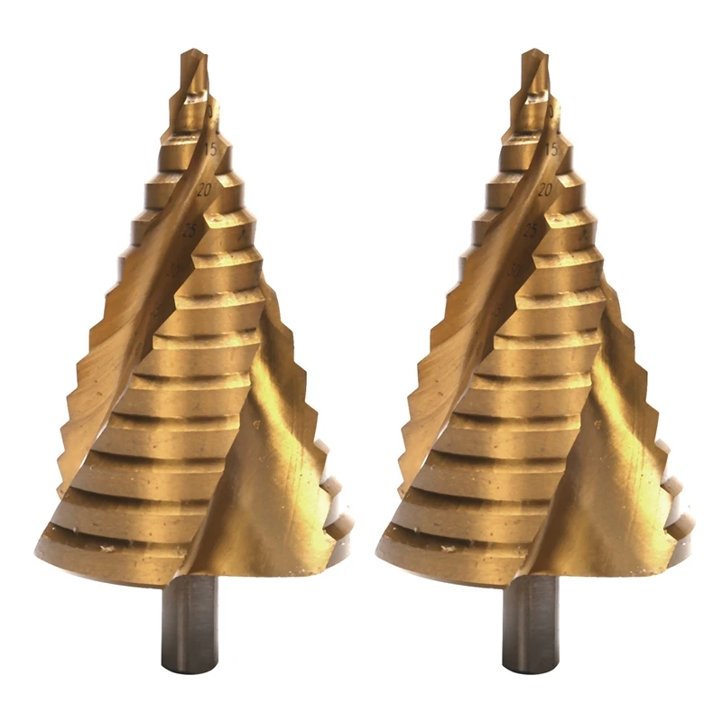 

Ступенчатое сверло из быстрорежущей стали, коническое сверло в форме пагоды с тремя закруглёнными хвостовиками, 2 шт., 6-65 мм