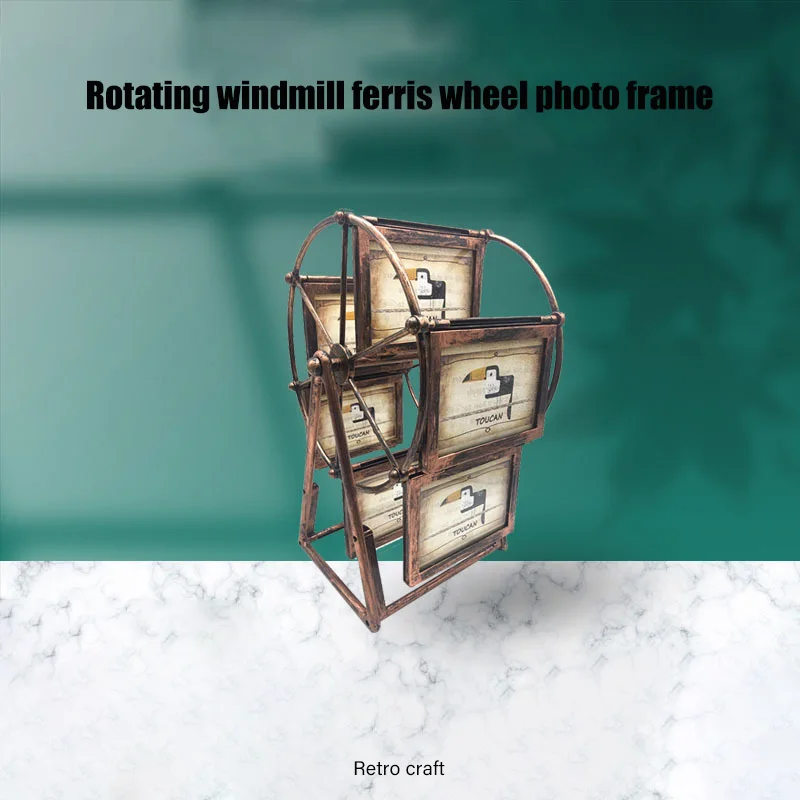 

Creative Photo Frame Retro Ferris Wheel Photo Frame Set Up Home Decoration Ornaments Children's Room Windmill Soft Decorations