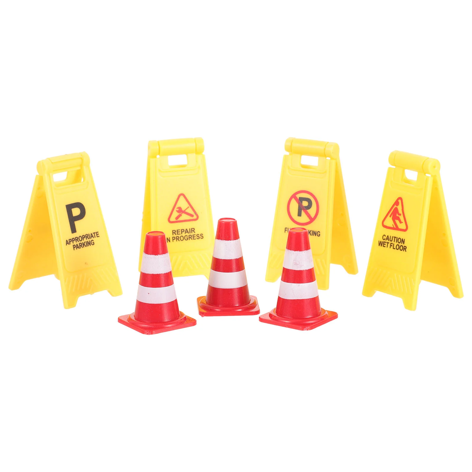 

Sign House Warning Kids Pretend Play Toys Miniature Traffic Small Cones Child