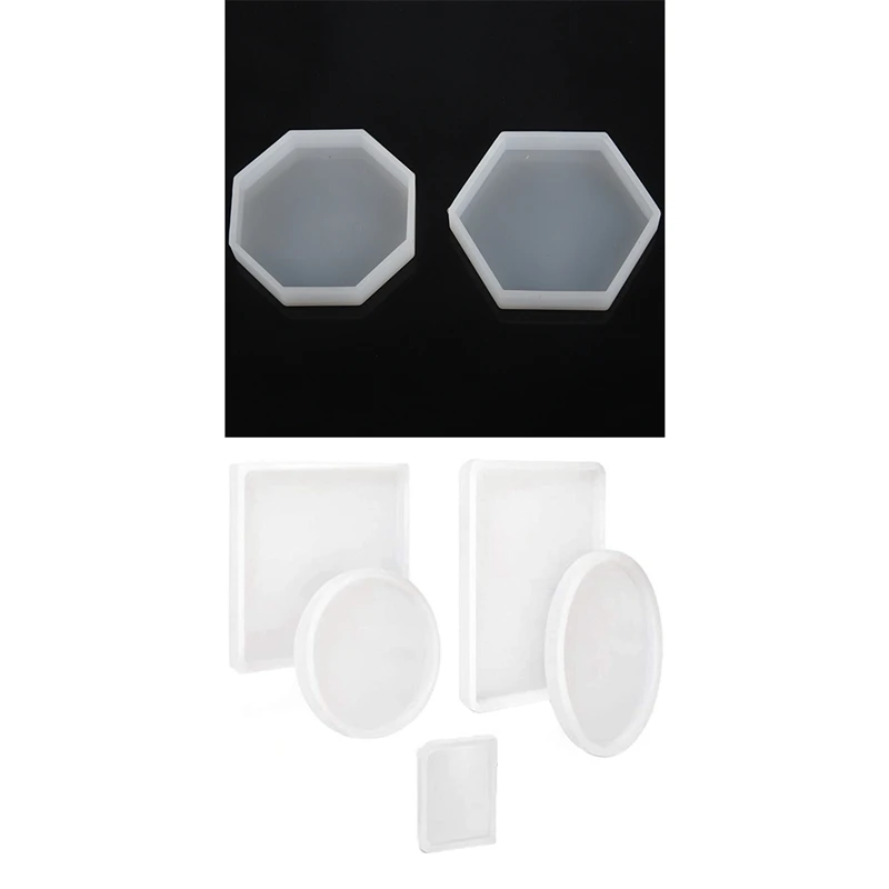

1 Set Plate Design Resin Molds Silicone Mold Set & 1 Set Coaster Mould Decoration Mould