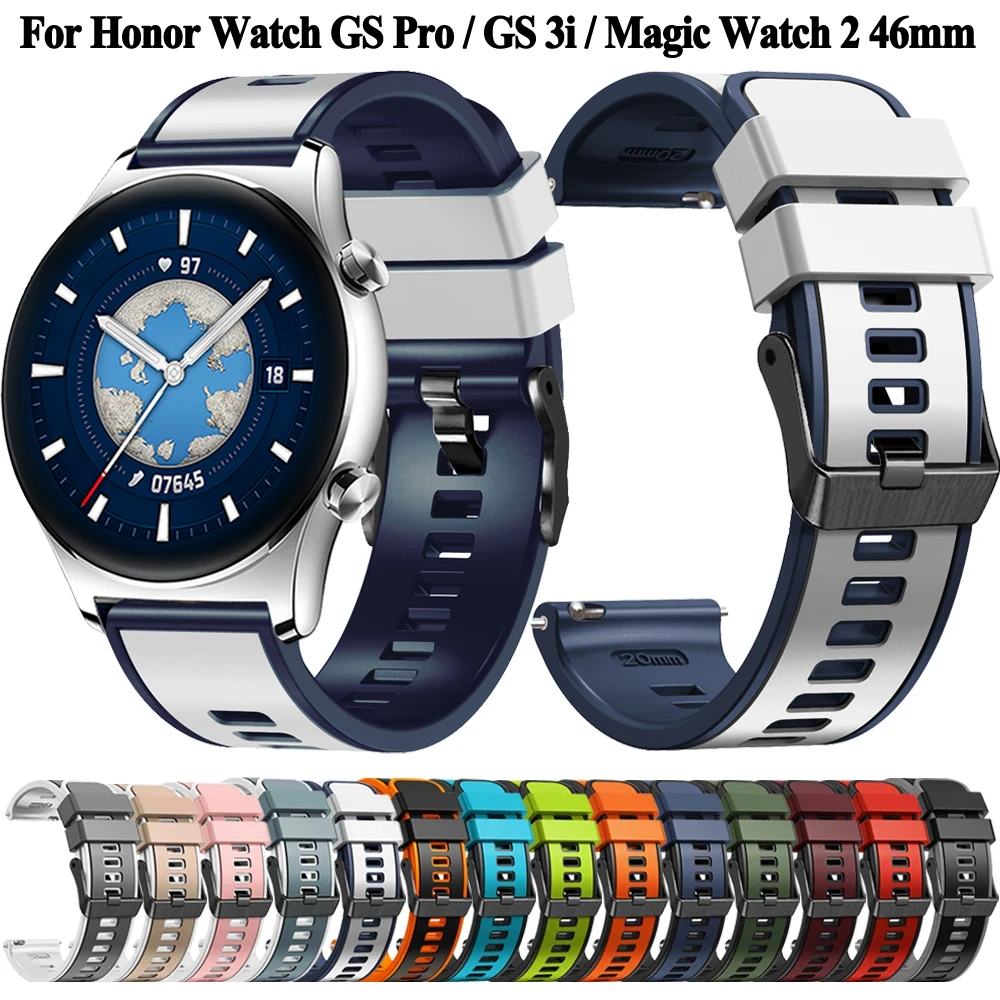 Для HONOR Watch GS Pro/GS 3i силиконовый ремешок для мужчин часов Magic 2 46 мм умные часы