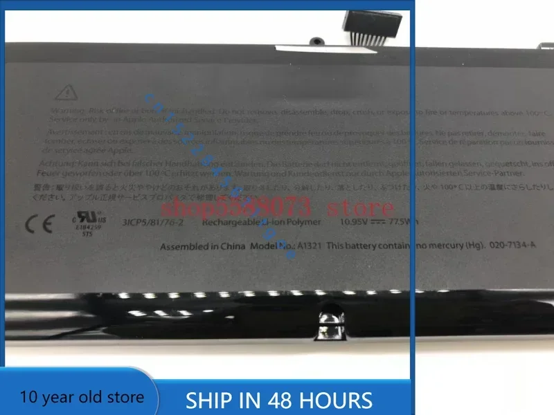 Новый аккумулятор для ноутбука A1321 Apple MacBook Pro 15 дюймов A1286 2009 2010 Version 020-6380-A MC118LL/A MC372