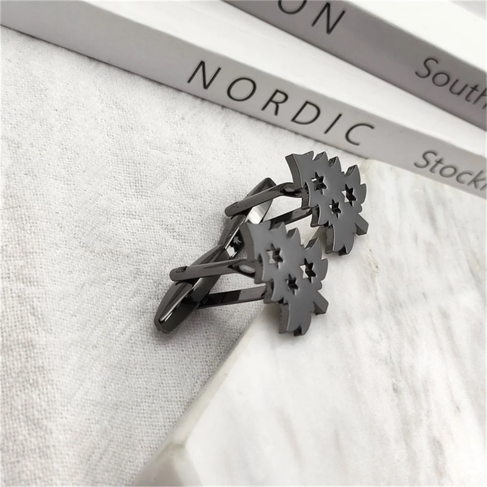 Индивидуальные запонки в виде рождественской елки для мужчин 1 пара зеркальные