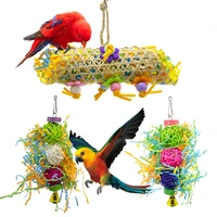 3pack bird chewing toys foraging shredder toy parrot cage shredder toy bird loofah toys foraging hanging toy for cockatiel