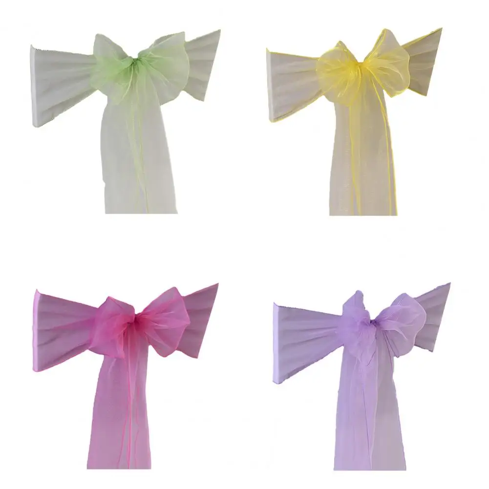 Sashes Bright Color Silky Wedding Decoration Clear Chair Cov