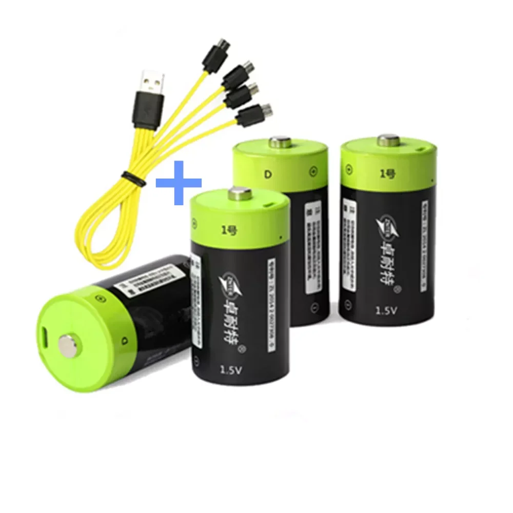 

ZNTER 1.5V 6000mWh rechargeable battery Micro USB battery D Lipo LR20 lithium polymer battery fast charging via Micro USB cable