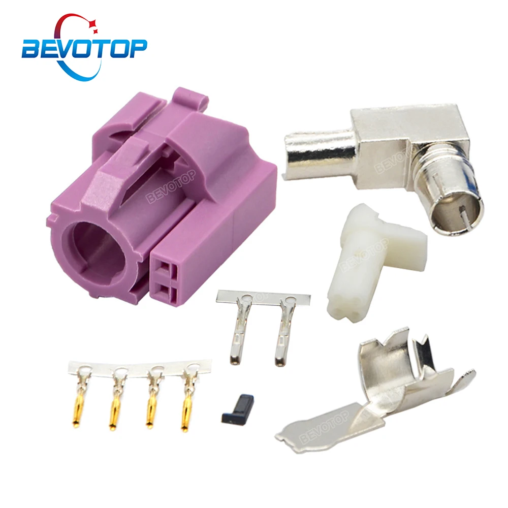 

BEVOTOP 4+2 6Pin HSD Right Angle Connector Heather Violet Code H 90° Female Jack High Speed LVDS Connectors for Dacar 535 Cable