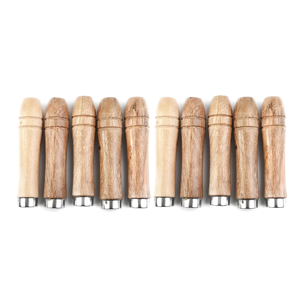 

10pcs Wooden File Handle Replacement Strong Metal Collar For File Craft Tool 9cm Wood Rasp Woodworking Polishing Rust Proof