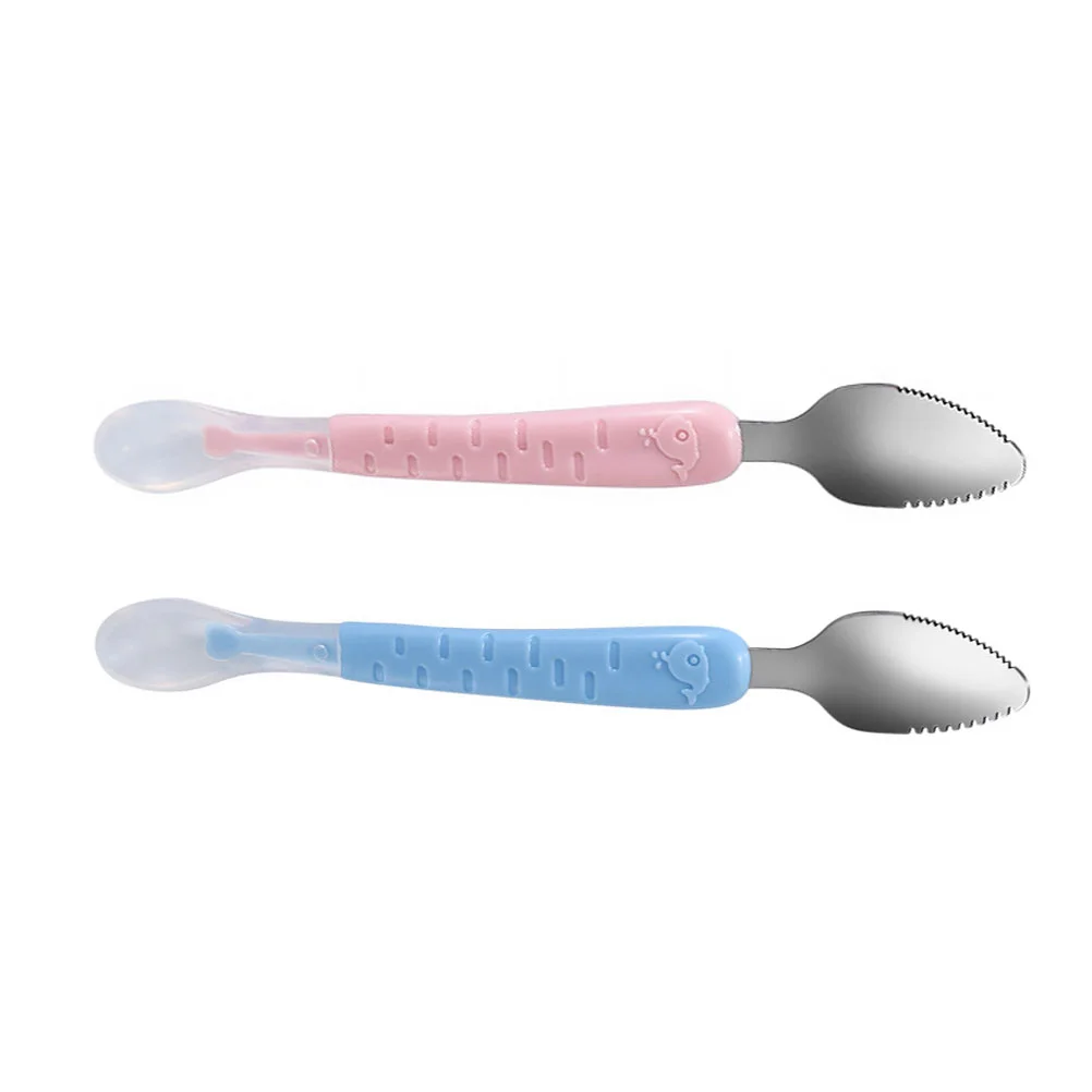 

Spoon Baby Spoons Silicone Feeding Training Dining Dessert Grapefruit Serrated Self Soft Infant Toddler Toddlers Smallchild