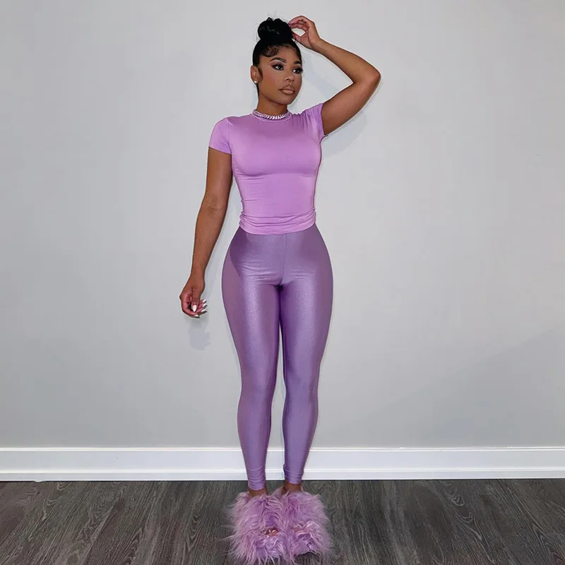 Укороченный топ узкие брюки комплекты из 2 предметов женская сексуальная осенняя