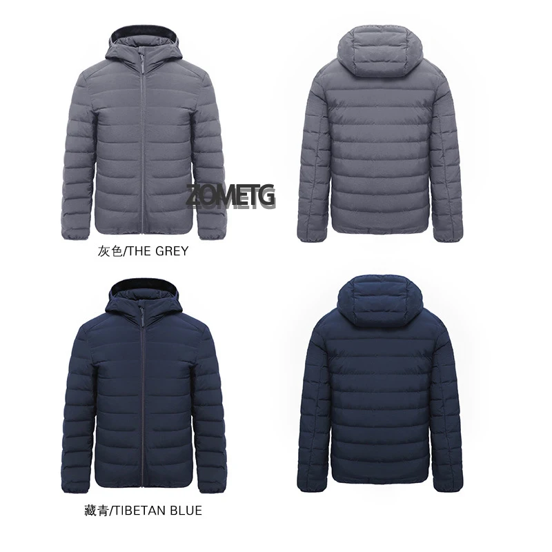 Men's Down Jacket Hooded Winter White Duck Down Outdoor Clothing Fashion Outwear