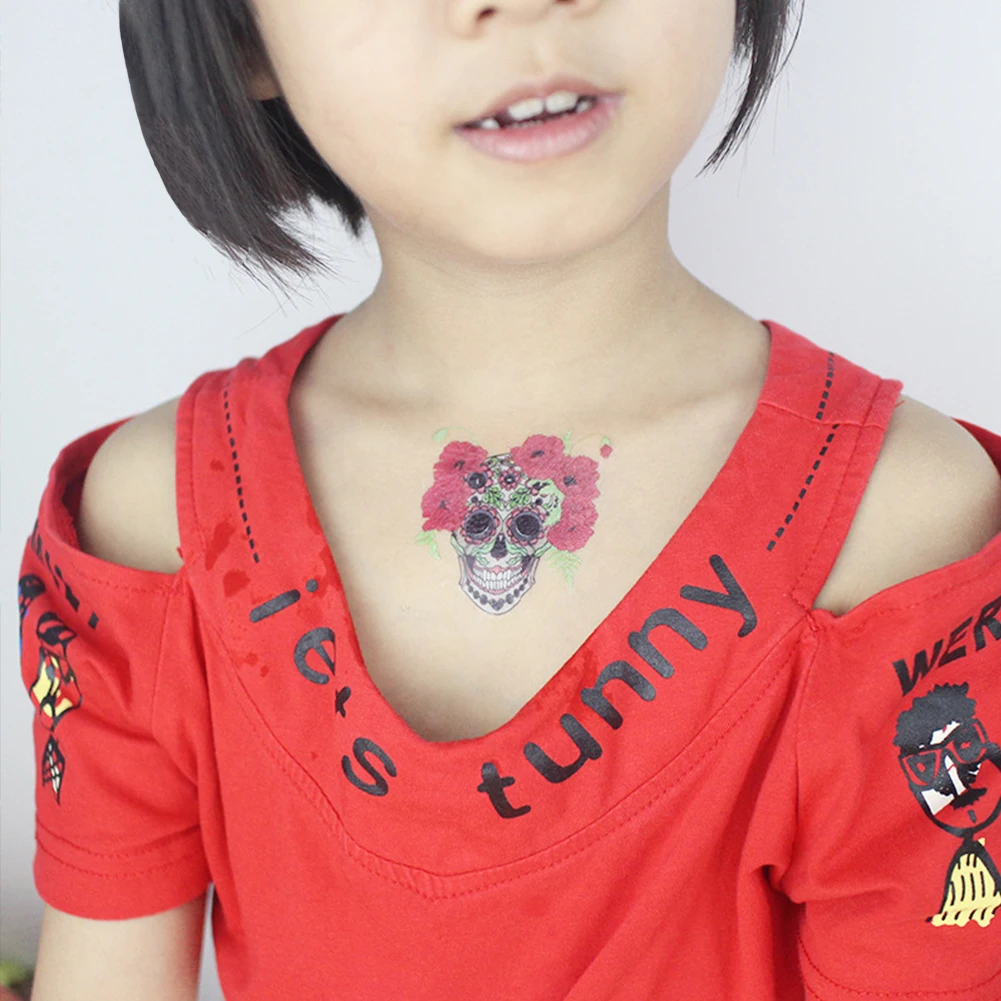 Тату-наклейки на Хэллоуин водостойкие со шрамом зомби временное лицо макияж