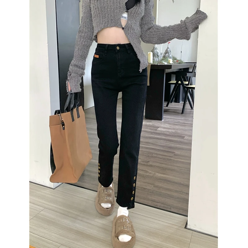 Плюс размер Yaoxiaojie эластичные джинсы с высокой талией женские весенние маленькие