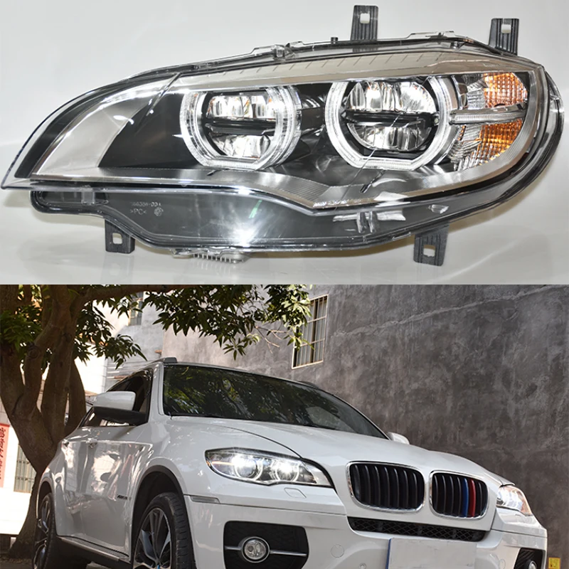 

Подходит для BMW X6 2008-2014 E71 головсветильник свет в сборе Модернизированный старый на новый светодиодный головной свет дневные ходовые огни го...