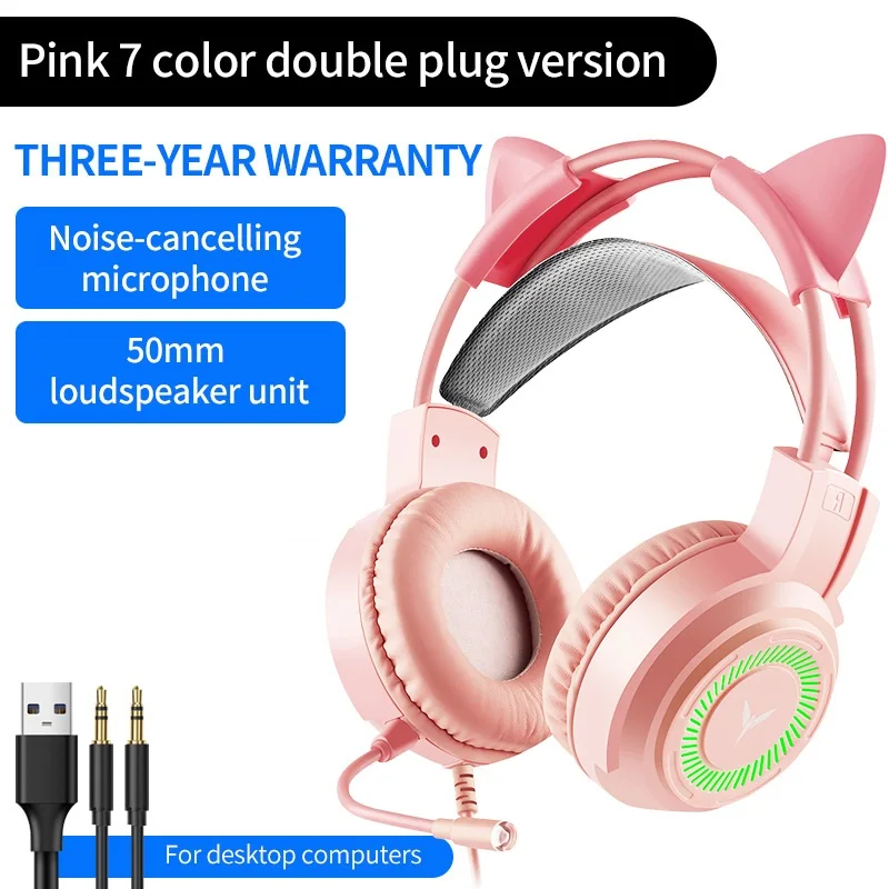 

2022 Gaming Headphones For PC/PS4/PS5 7.1 Surround RGB Hifi Headset Gamer USB Wired Stereo Earphones With Noise Cancelling Mic