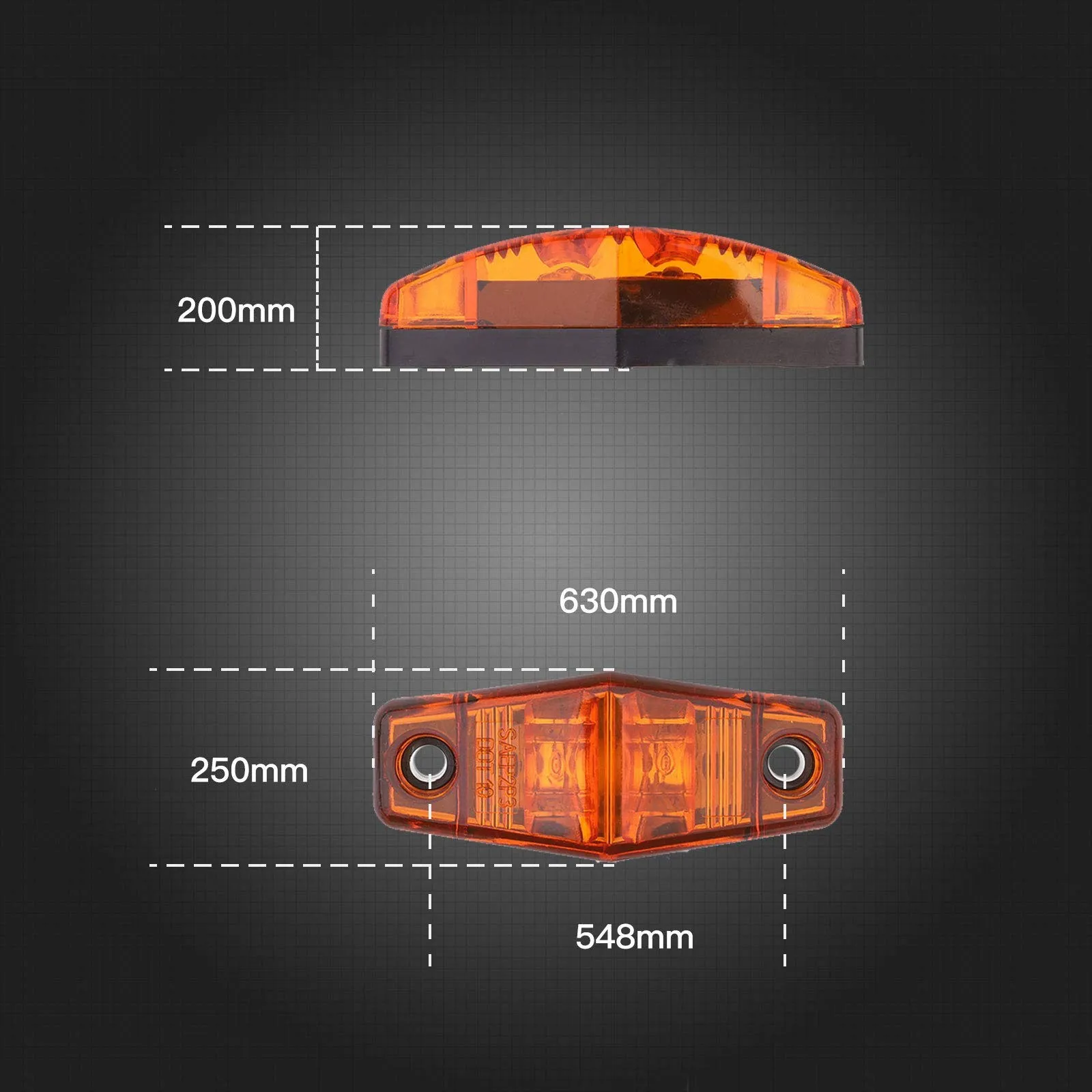 2 Led Side Marker Lights Lamps Truck Trailer Clearance Sealed Indicators Waterproof (4Yellow + 4Red) | Автомобили и мотоциклы
