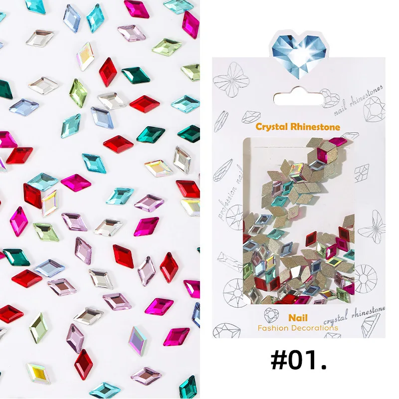 100/500 шт. декоративные ромбы для ногтей