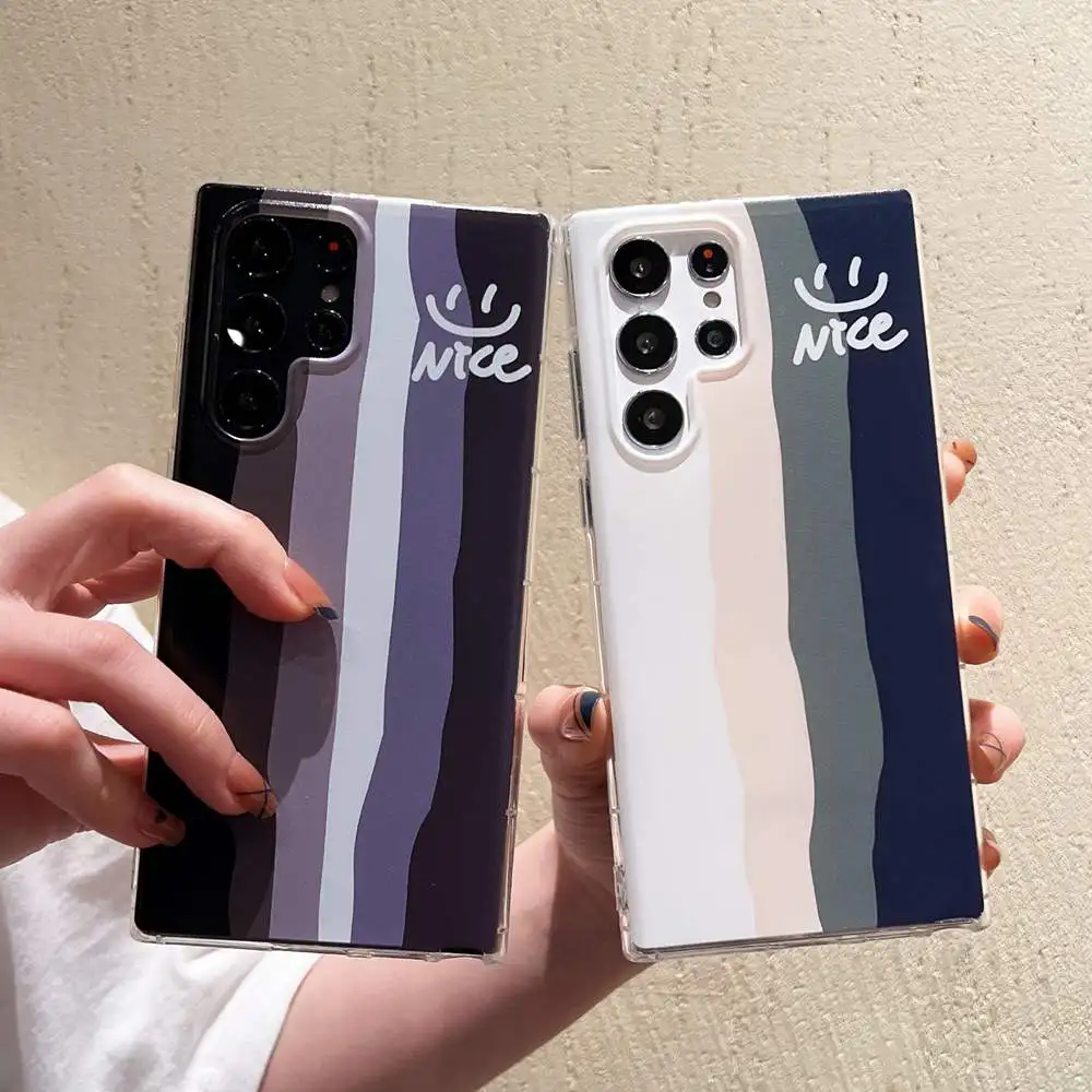 

ins Stripe Case For Samsung Galaxy S22 S21 Note 20 Ultra S20 FE Plus A33 A53 A12 A13 A73 A52 A72 A32 A51 A71 Cover Soft Luxury