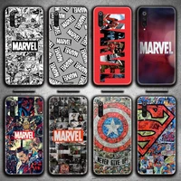 marvel logo avengers heros phone case for xiaomi mi note 10 lite mi 9t pro xiaomi 10 cc9 9se
