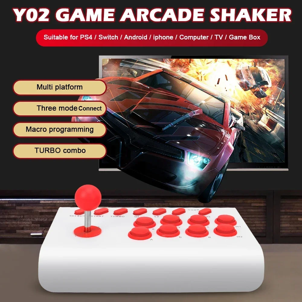 Y02 Battle Gaming Joystick С Растягивающимся Кронштейном 3-режимная Функция макроса/TURBO Для