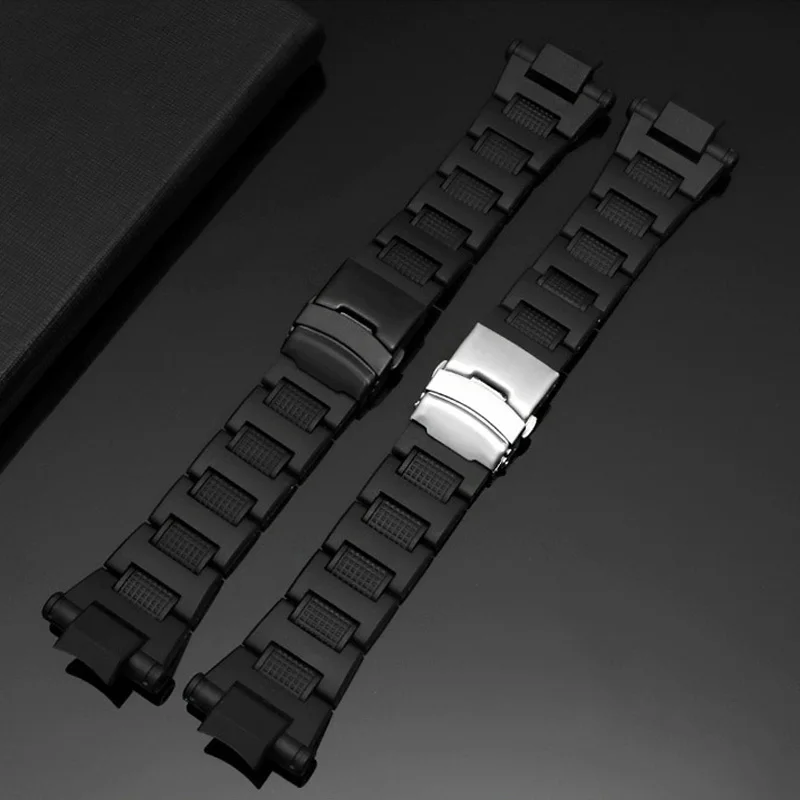 16mm Plastic Rubber Watch Band For Casio GW-A1100FC GW-A1000 GW-4000 GA-1000 Strap Stainless Steel Bucke Men Accessories