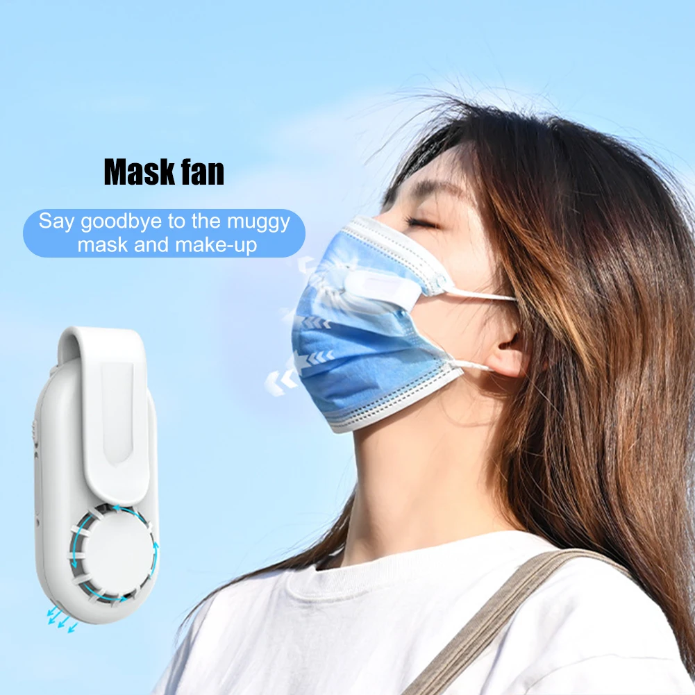 

Портативный мини-вентилятор для маски на лицо с клипсой летняя уличная спортивная беззвучная охлаждающая воздушная USB маска веер