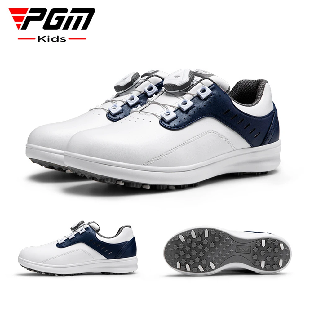 

PGM Kids Golf Shoes Waterproof Anti-skid Children Light Weight Soft Breathable Sneakers Youngster Knob Strap Sports Shoes XZ251