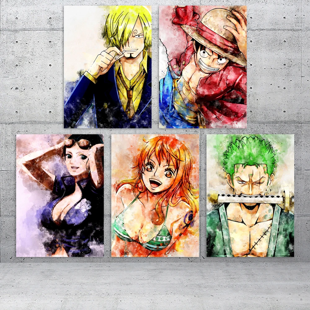 Zoro домашнее украшение Аниме Холст One Piece Sanji картины Robin стена Nami Печатный Луффи